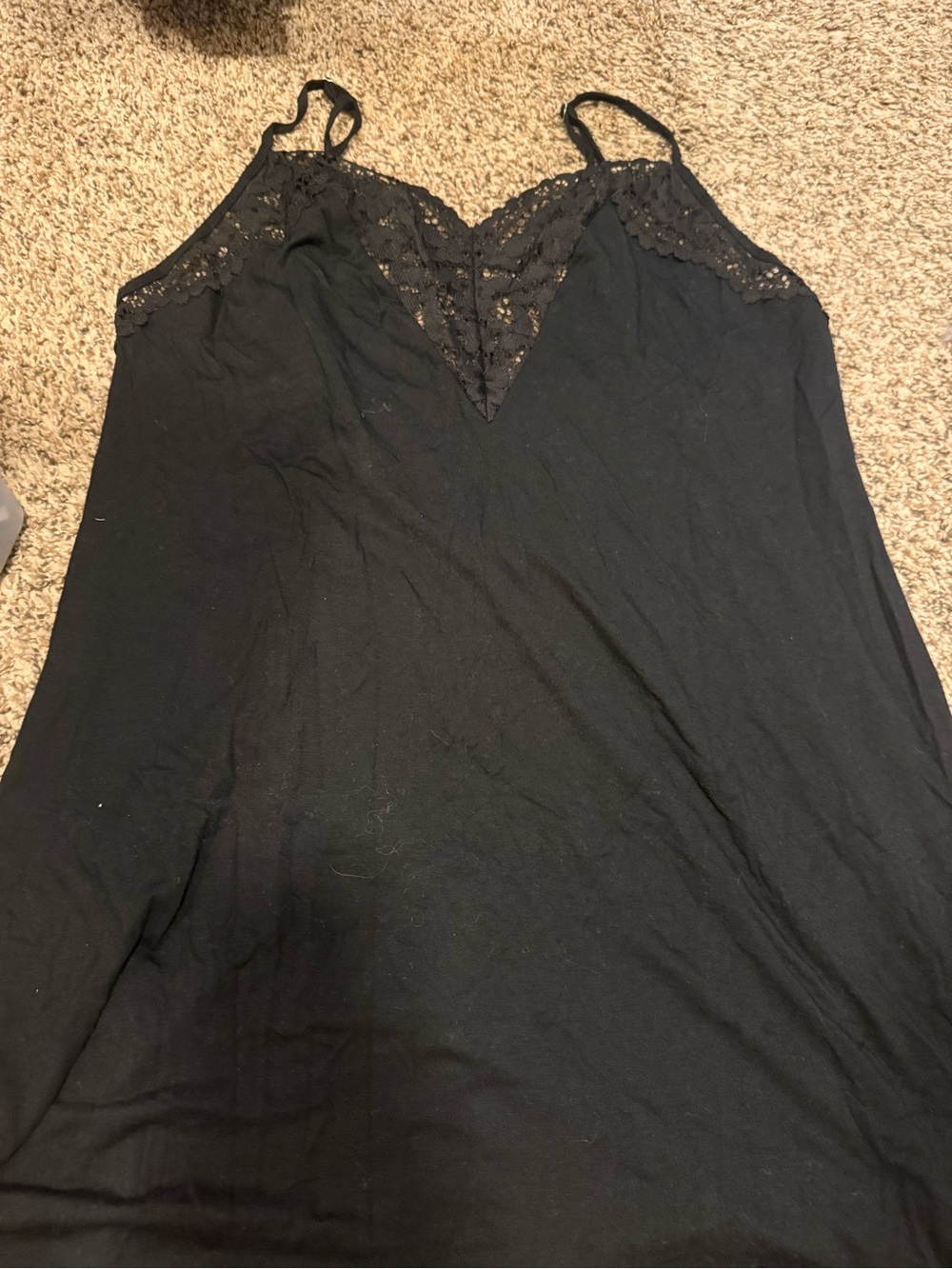 Victoria's Secret Black Lace-Trim Slip